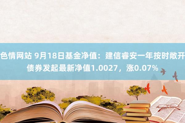 色情网站 9月18日基金净值：建信睿安一年按时敞开债券发起最新净值1.0027，涨0.07%