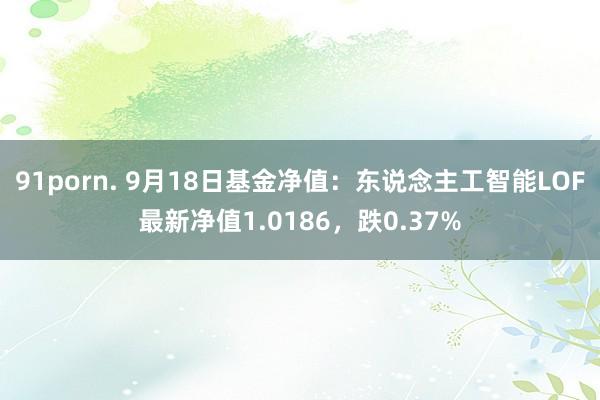 91porn. 9月18日基金净值：东说念主工智能LOF最新净值1.0186，跌0.37%