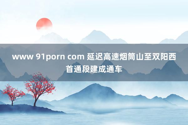 www 91porn com 延迟高速烟筒山至双阳西首通段建成通车