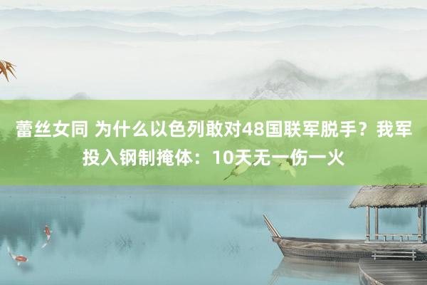 蕾丝女同 为什么以色列敢对48国联军脱手？我军投入钢制掩体：10天无一伤一火