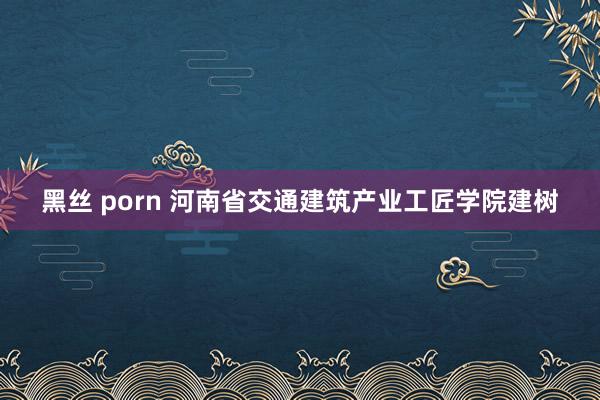 黑丝 porn 河南省交通建筑产业工匠学院建树