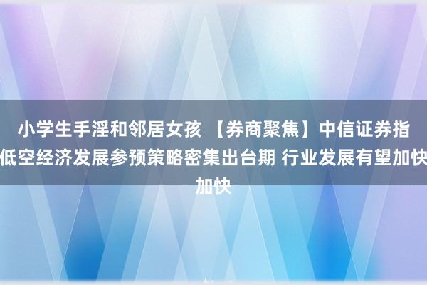 小学生手淫和邻居女孩 【券商聚焦】中信证券指低空经济发展参预策略密集出台期 行业发展有望加快