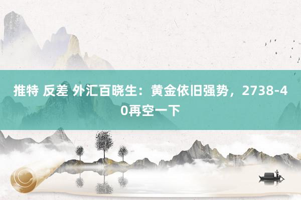 推特 反差 外汇百晓生：黄金依旧强势，2738-40再空一下