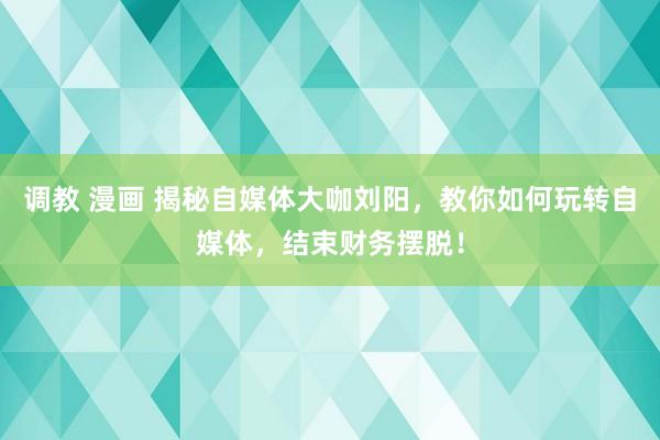 调教 漫画 揭秘自媒体大咖刘阳，教你如何玩转自媒体，结束财务摆脱！