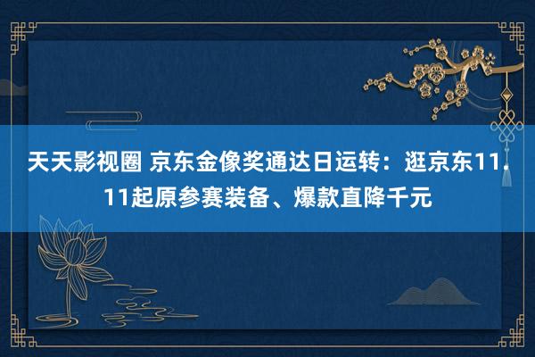 天天影视圈 京东金像奖通达日运转：逛京东11.11起原参赛装备、爆款直降千元