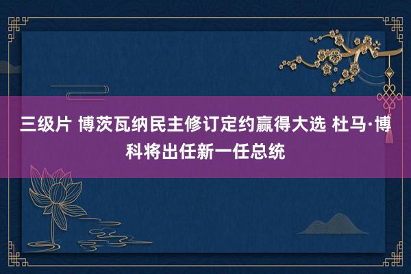 三级片 博茨瓦纳民主修订定约赢得大选 杜马·博科将出任新一任总统