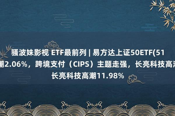 骚波妹影视 ETF最前列 | 易方达上证50ETF(510100)高潮2.06%，跨境支付（CIPS）主题走强，长亮科技高潮11.98%